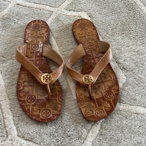 Tory Burch leather flip flops
